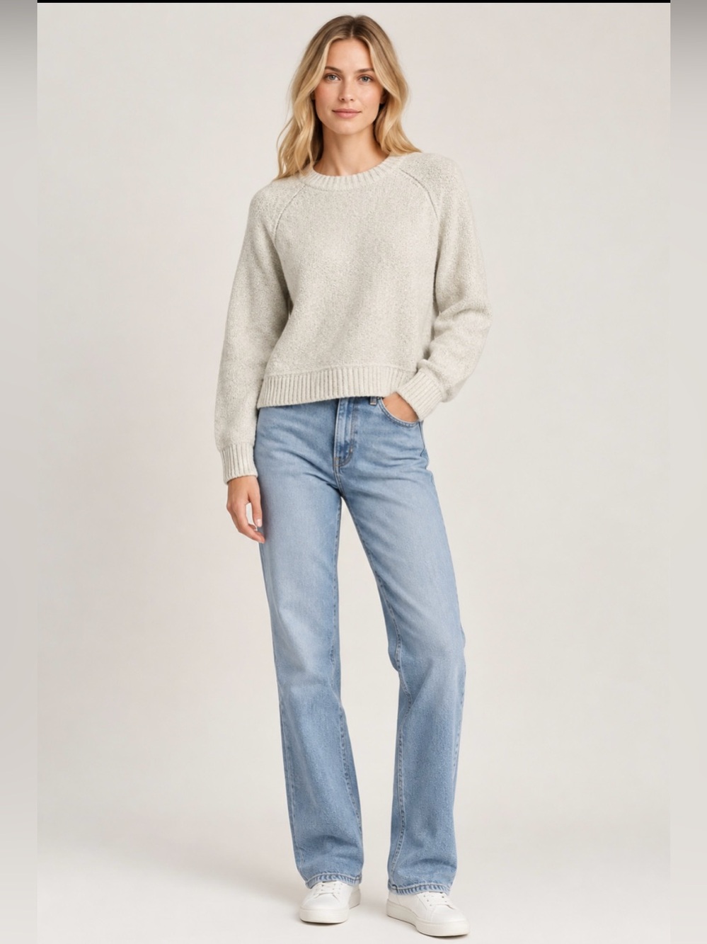 lululemon athletica Cream Knit Crewneck Sweater